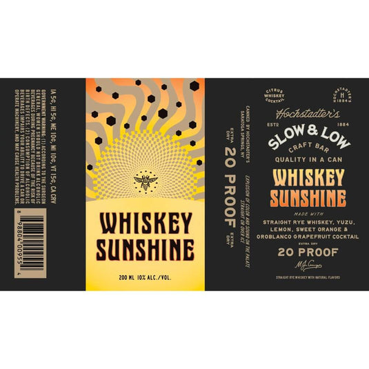 Hochstadter's Slow & Low Whiskey Sunshine - Main Street Liquor