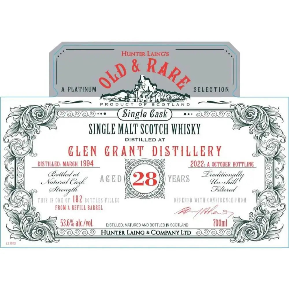 Hunter Laing’s Old &amp; Rare 28 Year Old Glen Grant - Main Street Liquor