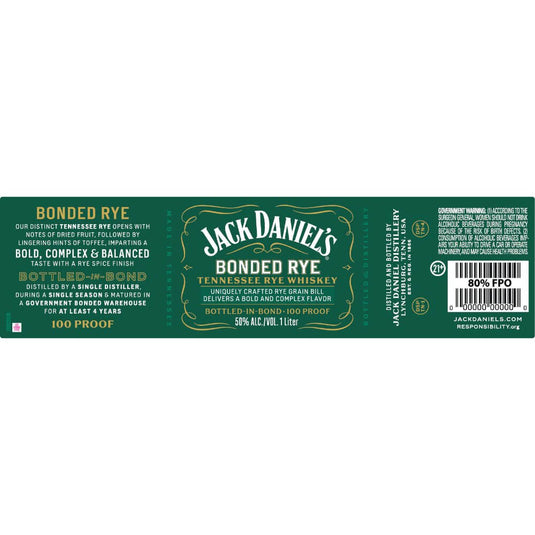 Jack Daniel’s Bonded Tennessee Rye Whiskey - Main Street Liquor