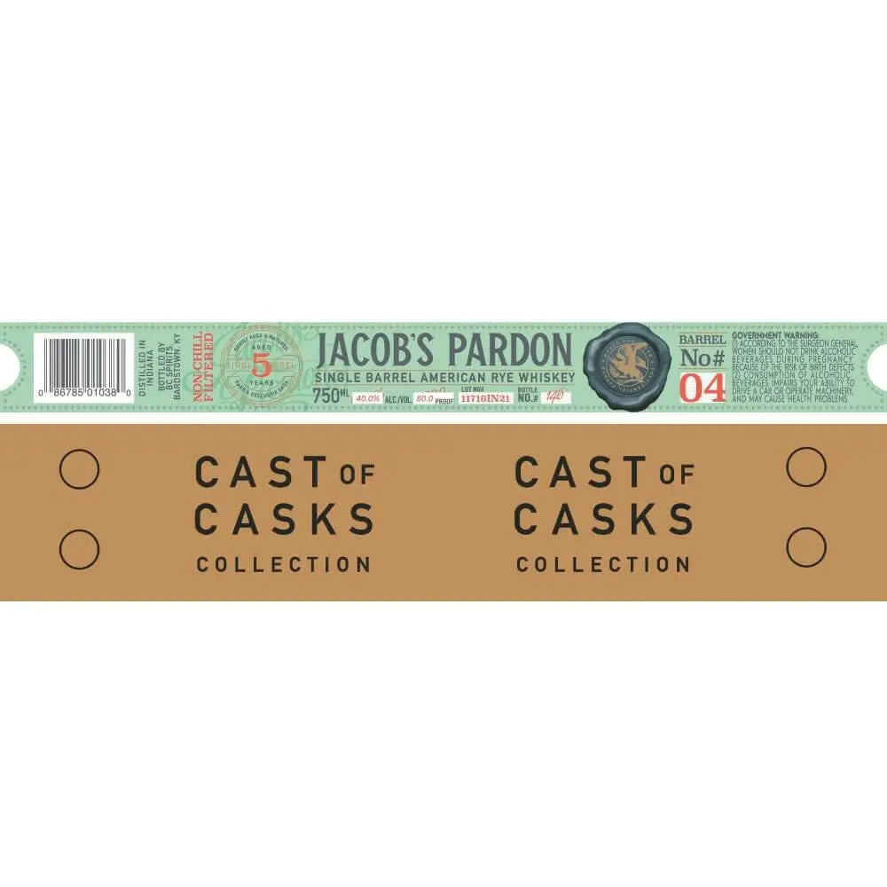 Jacob‘s Pardon Cast of Casks 5 Year Old Rye Barrel No #04 - Main Street Liquor