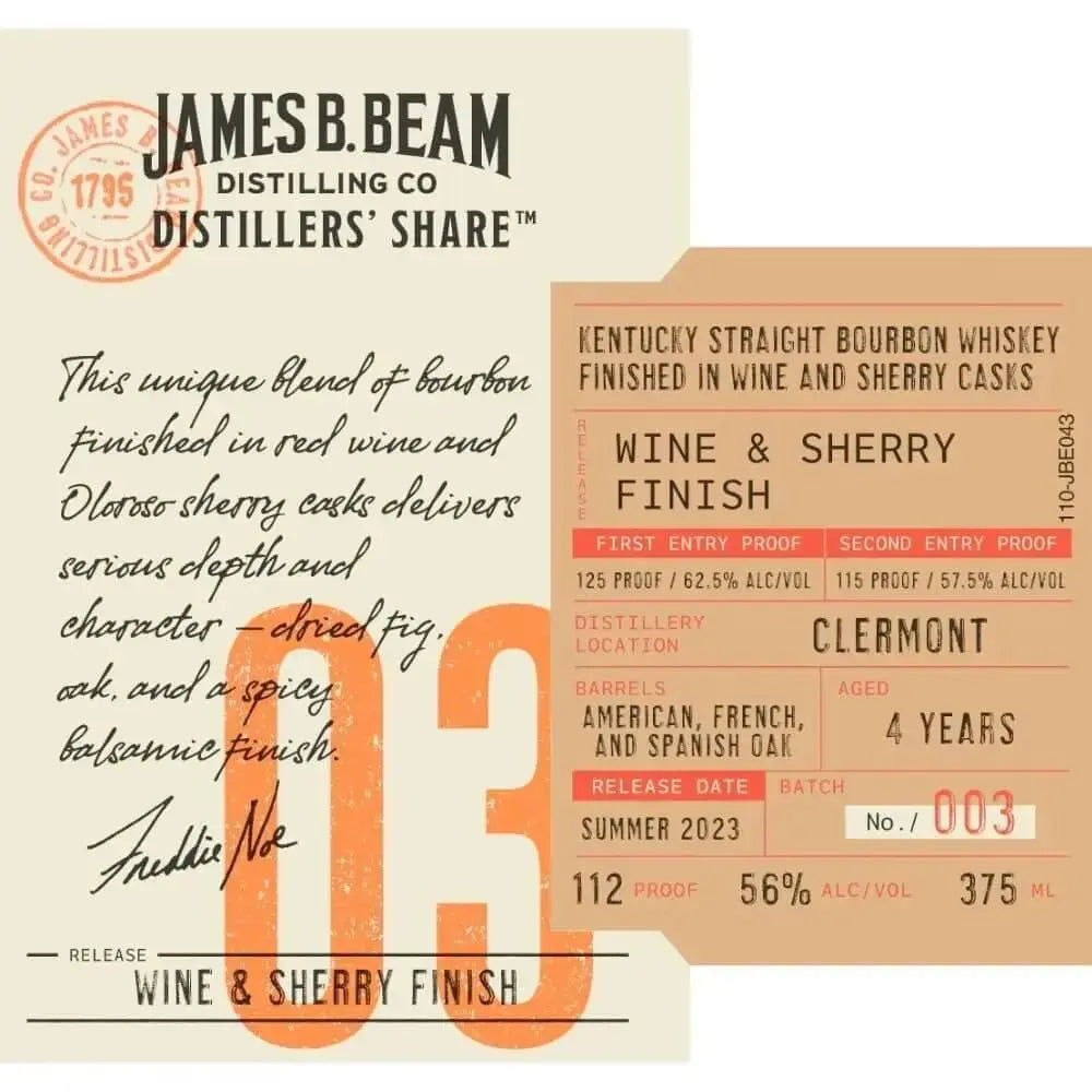 James B. Beam Distillers’ Share 03 Wine &amp; Sherry Finish Straight Bourbon - Main Street Liquor