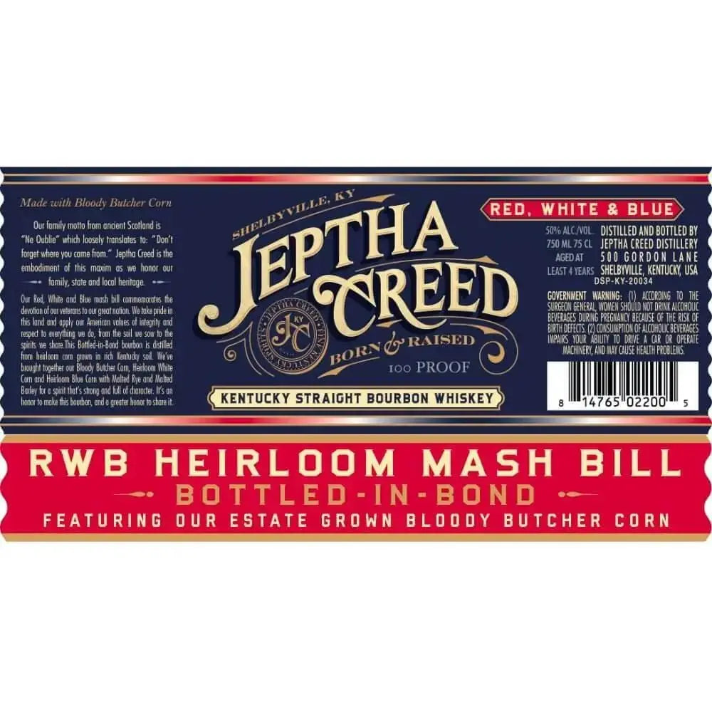 Jeptha Creed Red, White & Blue Kentucky Straight Bourbon - Main Street Liquor