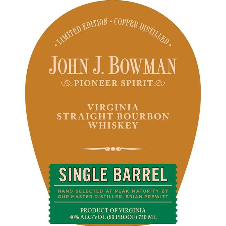 John J. Bowman Single Barrel Bourbon Limited Edition - Main Street Liquor