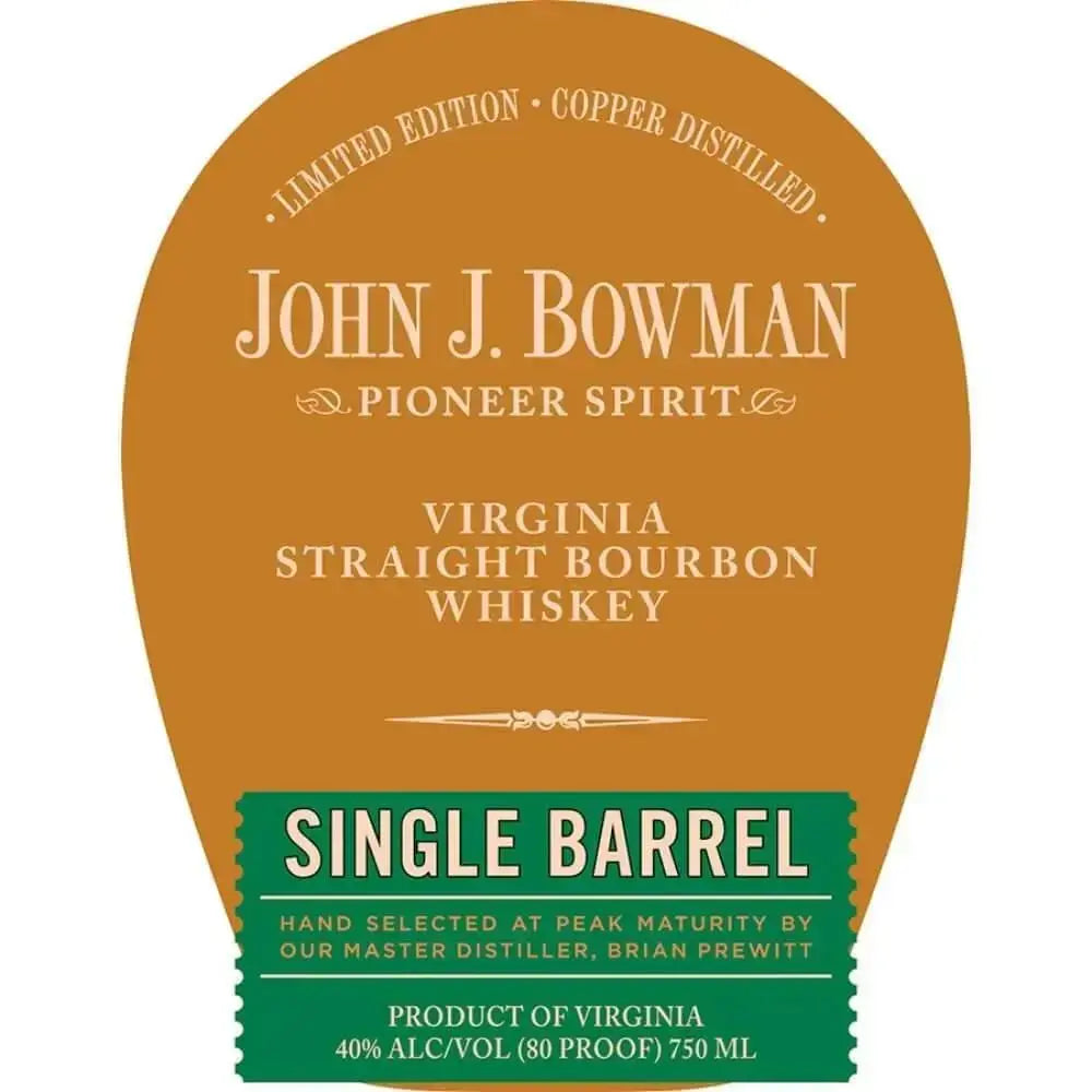 John J. Bowman Single Barrel Bourbon Limited Edition - Main Street Liquor