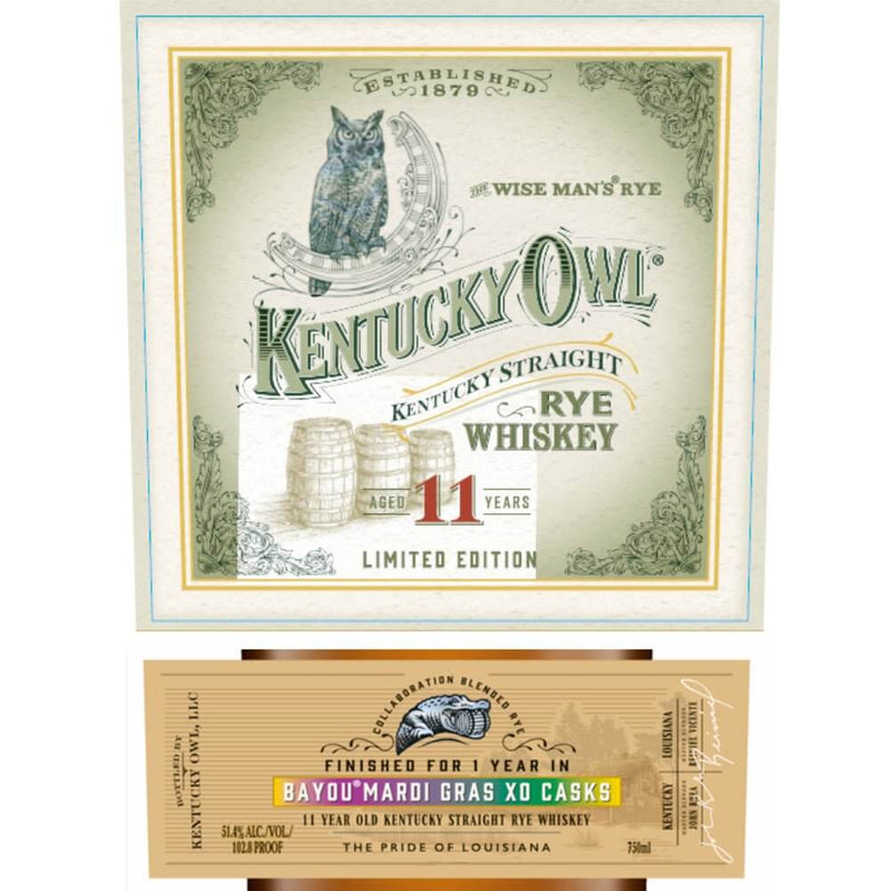 Load image into Gallery viewer, Kentucky Owl Mardi Gras Limited Edition 11 Year Straight Rye - Main Street Liquor
