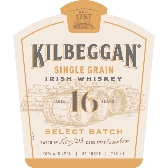 Kilbeggan Single Grain 16 Year Old Irish Whiskey - Main Street Liquor