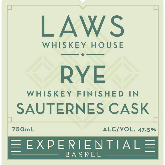 Laws Experiential Barrel Rye Finished in Sauternes Cask - Main Street Liquor