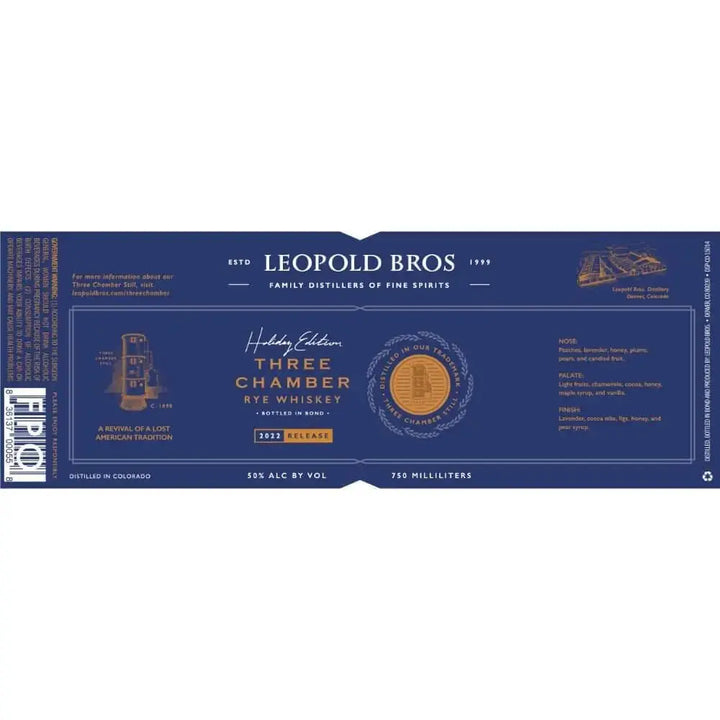 Leopold Bros Three Chamber Rye Holiday Edition 2022 Release - Main Street Liquor