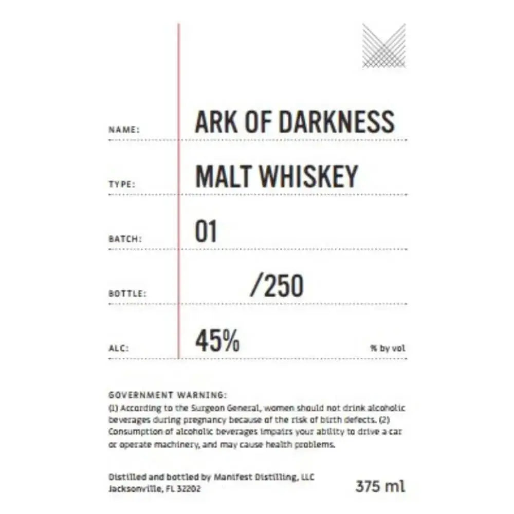 Manifest Distilling Ark of Darkness Malt Whiskey - Main Street Liquor