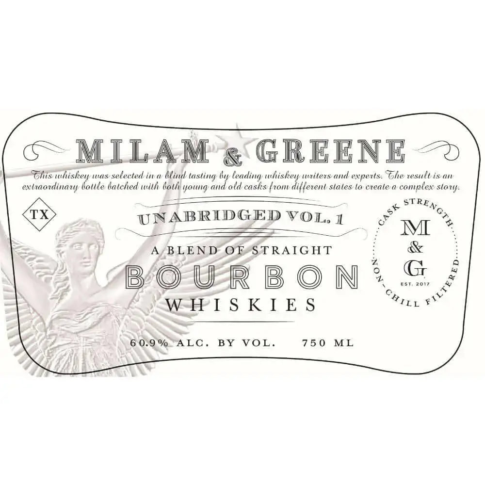 Milam &amp; Greene Unabridged Vol. 1 Blended Straight Bourbon - Main Street Liquor