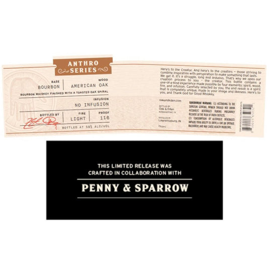 Oak & Eden Anthro Series Penny & Sparrow Bourbon - Main Street Liquor