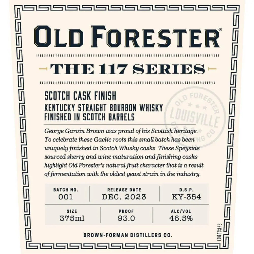 Old Forester 117 Series Scotch Cask Finish Kentucky Straight Bourbon - Main Street Liquor