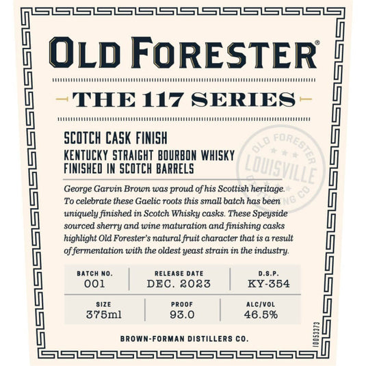 Old Forester 117 Series Scotch Cask Finish Kentucky Straight Bourbon - Main Street Liquor