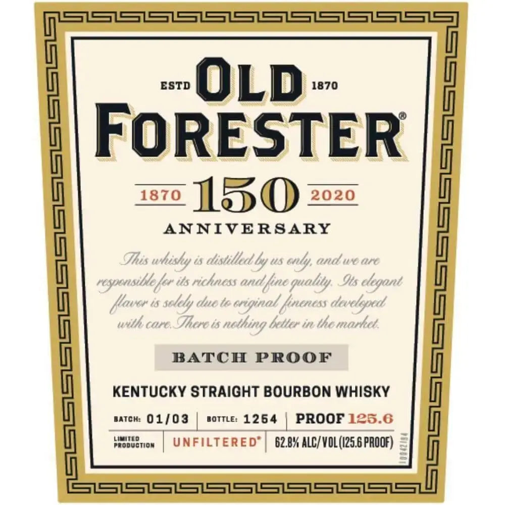 Old Forester 150th Anniversary Batch Proof Bourbon Set Batch 1, 2 & 3 - Main Street Liquor