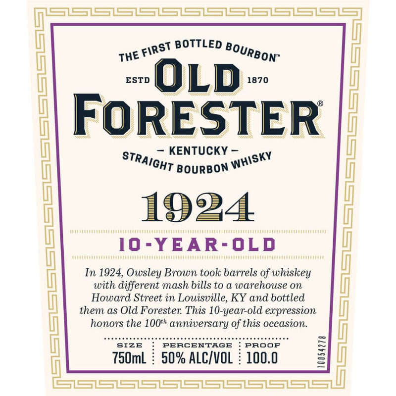 Load image into Gallery viewer, Old Forester 1924 10 Year Old Straight Bourbon - Main Street Liquor
