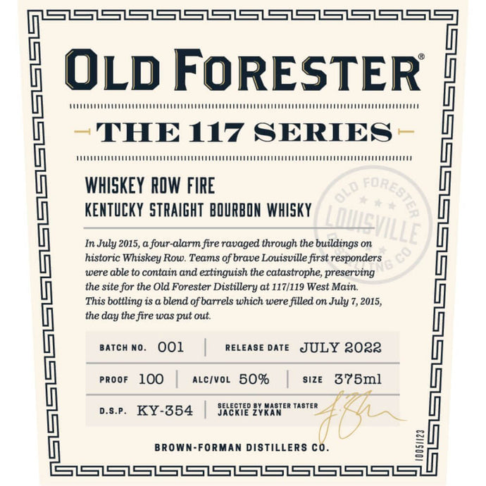 Old Forester The 117 Series Whiskey Row Fire Bourbon - Main Street Liquor