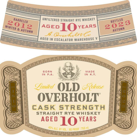 Old Overholt 10 Year Old Cask Strength Straight Rye - Main Street Liquor