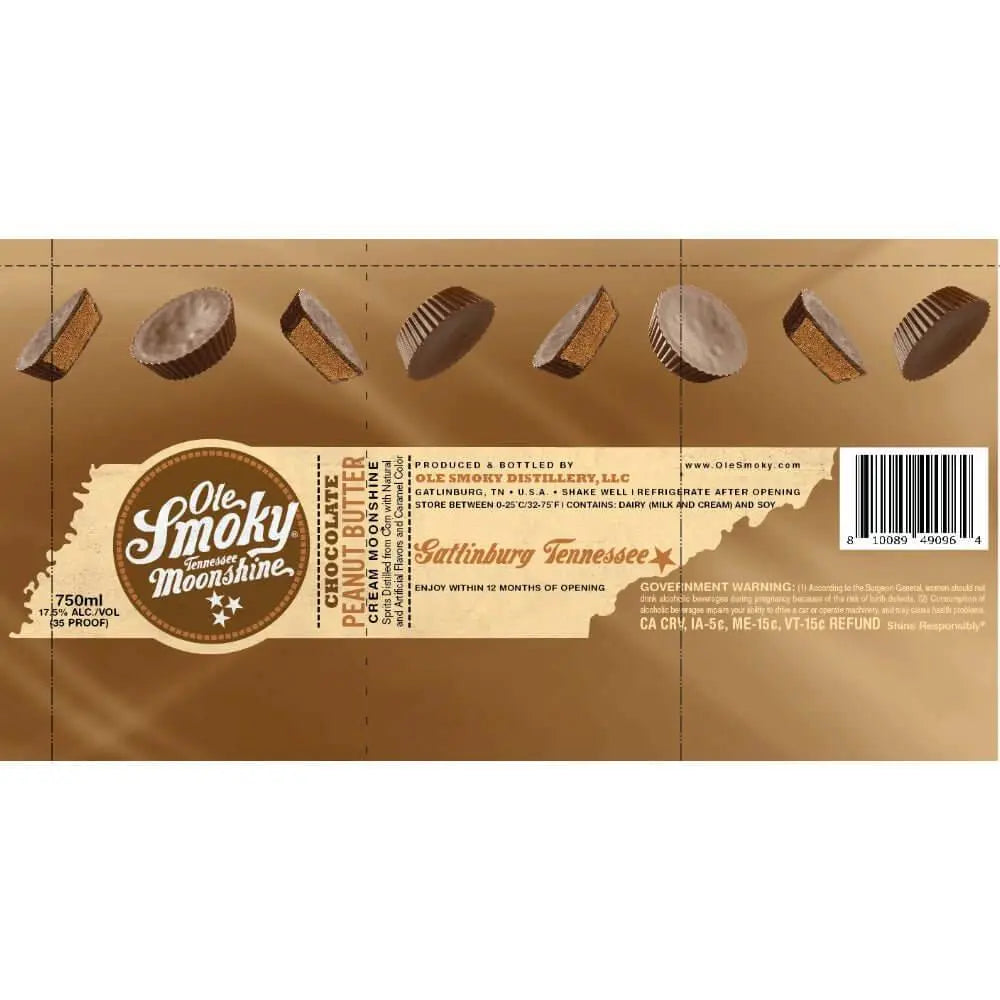 Ole Smoky Chocolate Peanut Butter Cream Moonshine - Main Street Liquor