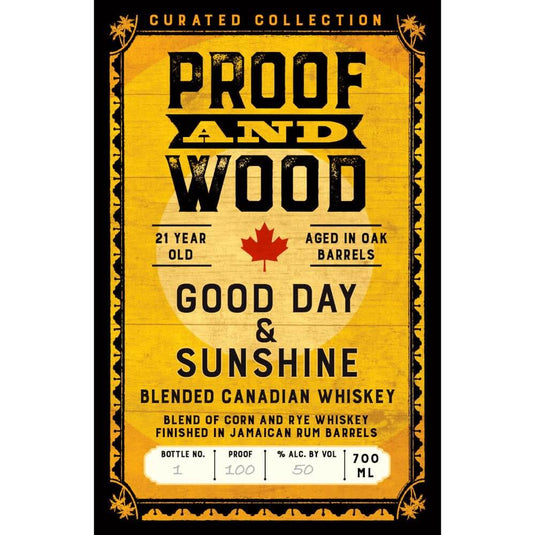 Proof and Wood Good Day & Sunshine 21 Year Old Blended Whiskey - Main Street Liquor