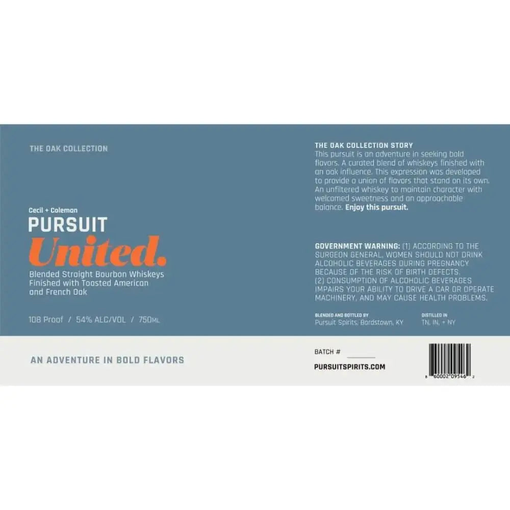 Pursuit United The Oak Collection Bourbon American and French Oak - Main Street Liquor