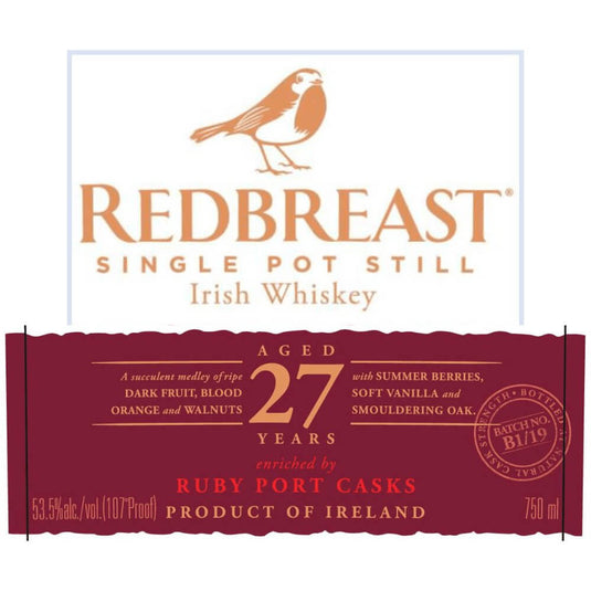 Redbreast 27 Year Old Ruby Port Casks - Main Street Liquor