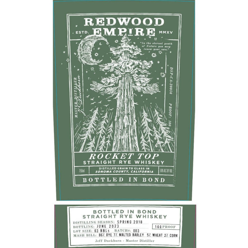 Load image into Gallery viewer, Redwood Empire Rocket Top Straight Rye Batch 003 - Main Street Liquor
