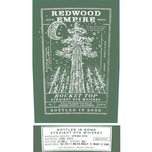 Redwood Empire Rocket Top Straight Rye Batch 003 - Main Street Liquor