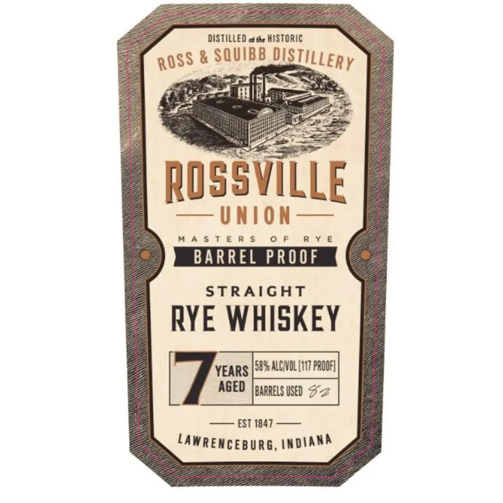 Rossville Union 7 Year Old Barrel Proof Straight Rye - Main Street Liquor