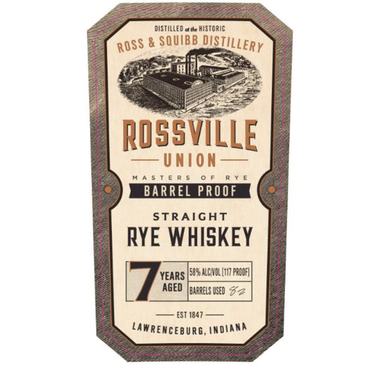 Rossville Union 7 Year Old Barrel Proof Straight Rye - Main Street Liquor