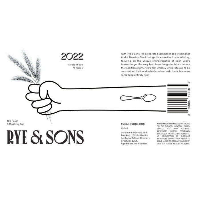 Rye & Sons Straight Rye 2022 - Main Street Liquor