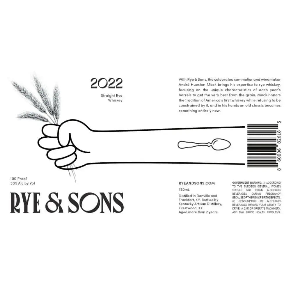 Rye &amp; Sons Straight Rye 2022 - Main Street Liquor