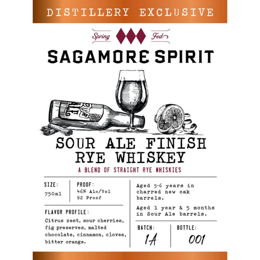 Sagamore Spirit Distillery Exclusive Sour Ale Finish Rye Whiskey - Main Street Liquor