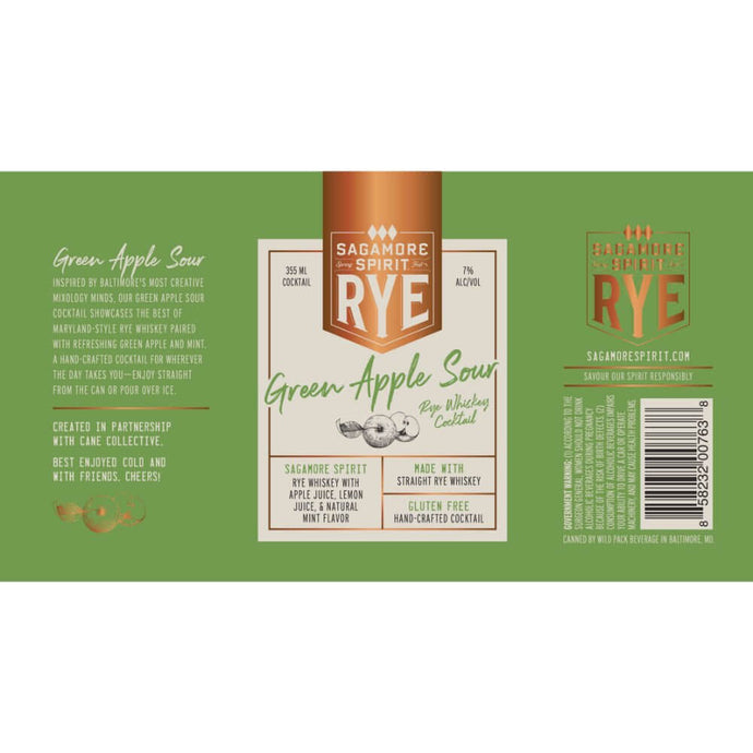 Sagamore Spirit Green Apple Sour Canned Cocktail 4PK - Main Street Liquor