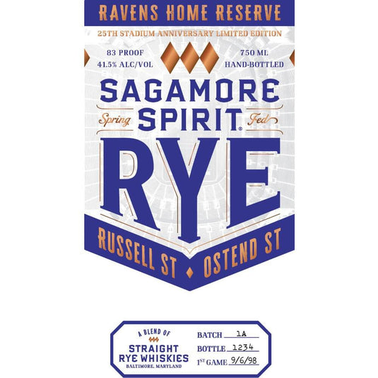 Sagamore Spirit Ravens Home Reserve Rye Whiskey - Main Street Liquor