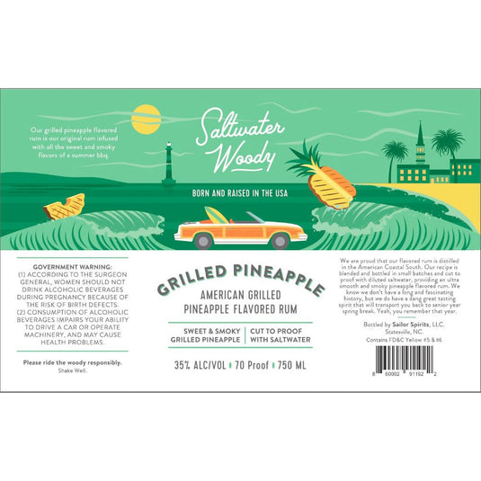 Saltwater Woody Grilled Pineapple Flavored Rum 1L - Main Street Liquor