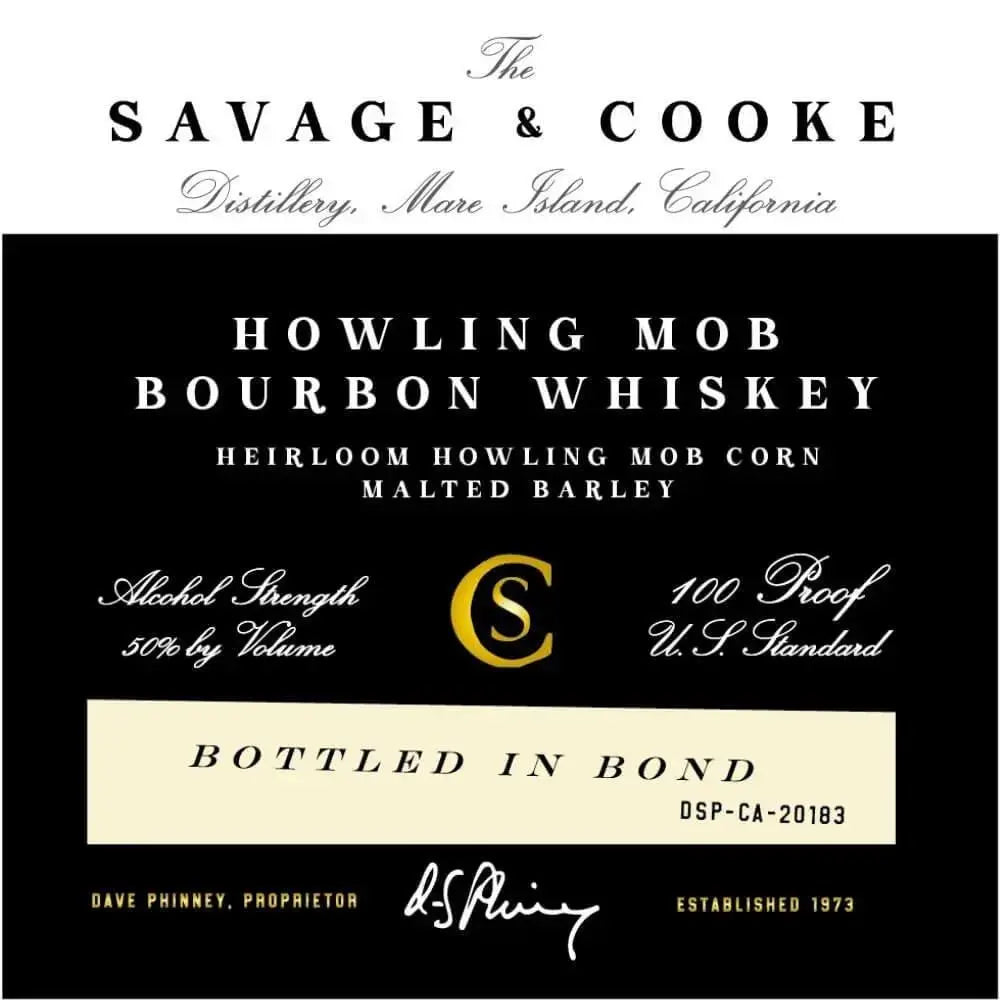 Savage &amp; Cooke Bottled in Bond Howling Mob Bourbon - Main Street Liquor