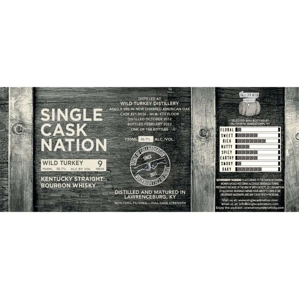 Single Cask Nation Wild Turkey 9 Year Old Bourbon - Main Street Liquor