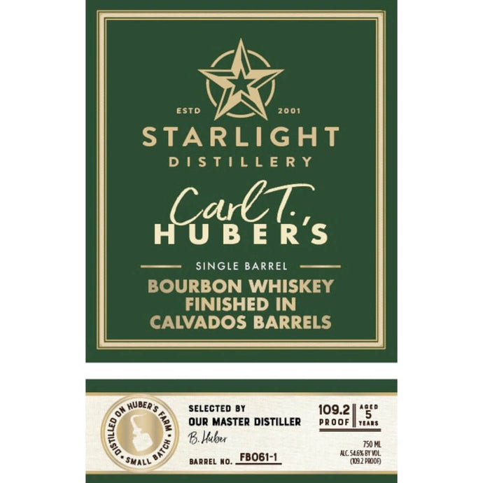 Starlight 5 Year Old Carl T. Huber Bourbon Finished in Calvados Barrels - Main Street Liquor