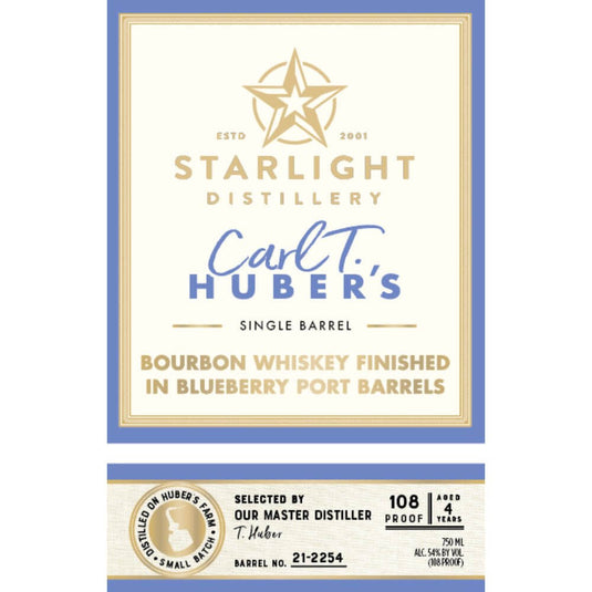 Starlight Bourbon Finished in Blueberry Port Barrels - Main Street Liquor