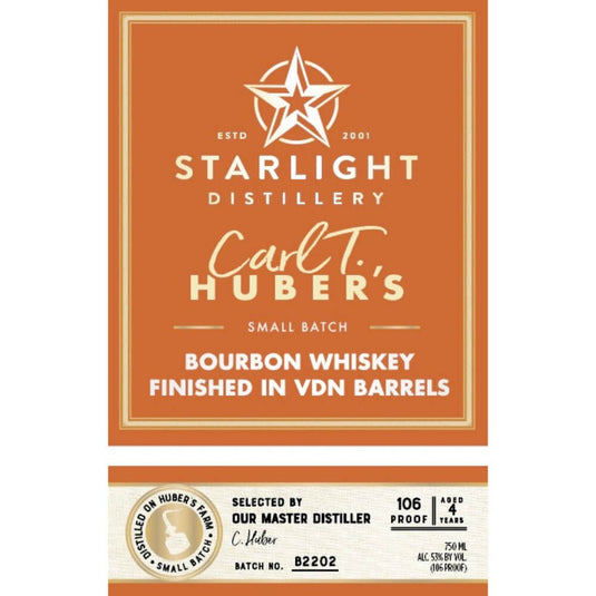 Starlight Bourbon Finished In VDN Barrels - Main Street Liquor