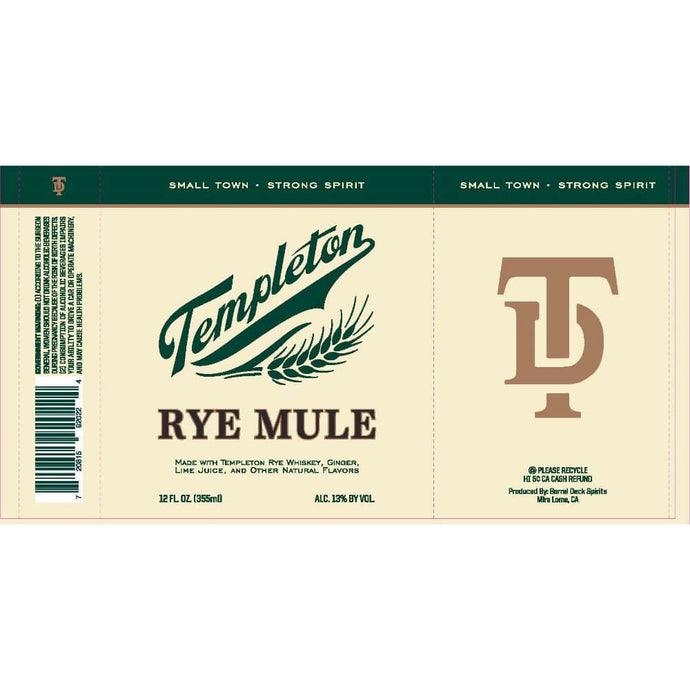 Templeton Rye Mule Canned Cocktail - Main Street Liquor