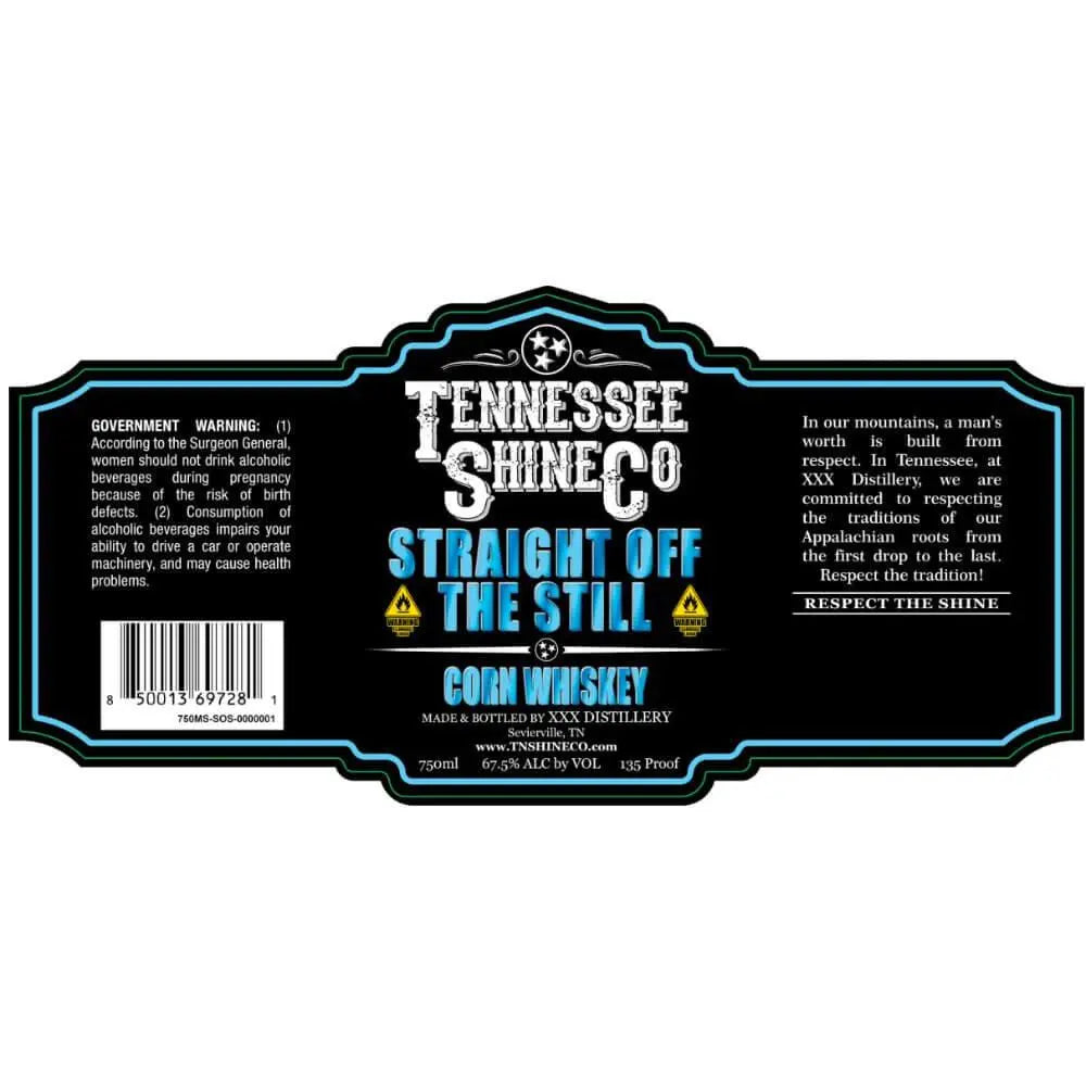 Tennessee Shine Co Straight Off The Still Corn Whiskey - Main Street Liquor