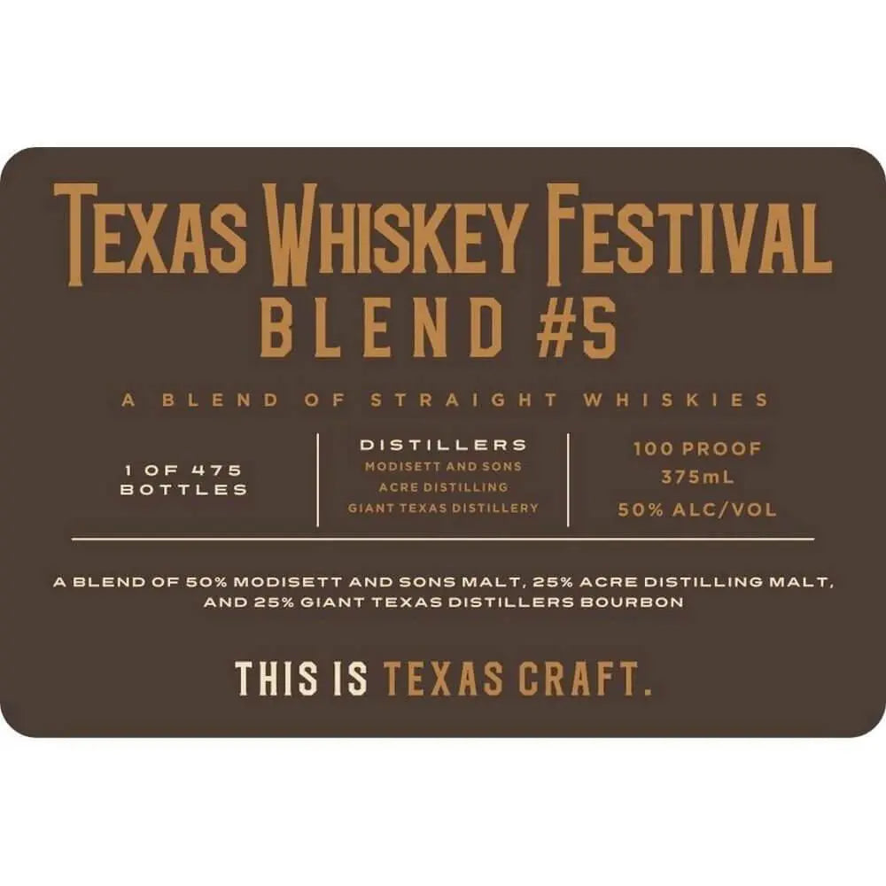Texas Whiskey Festival Blend #5 - Main Street Liquor