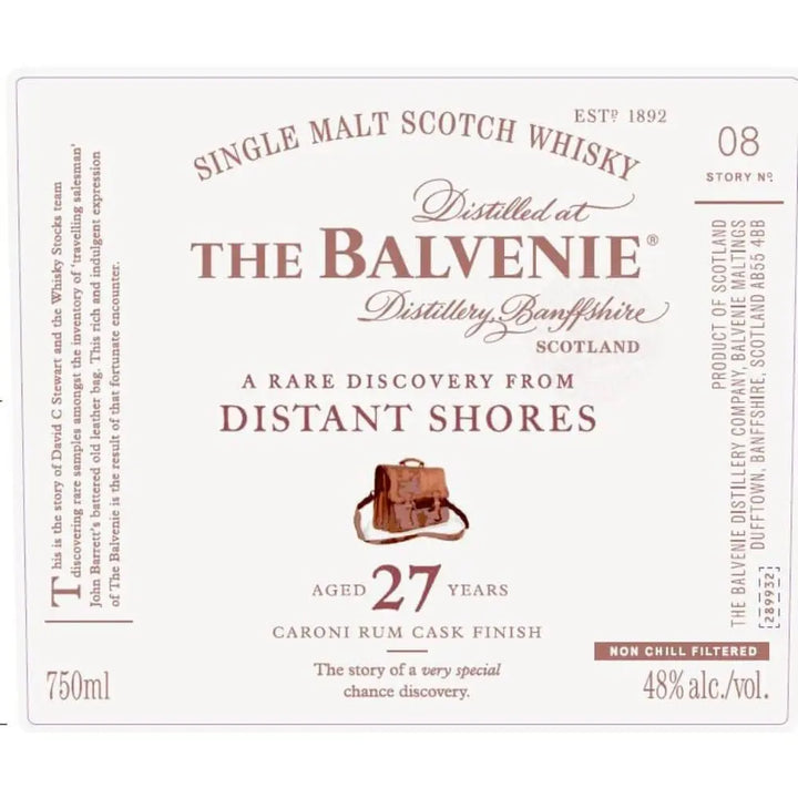 The Balvenie A Rare Discovery From Distant Shores 27 Year Old - Main Street Liquor