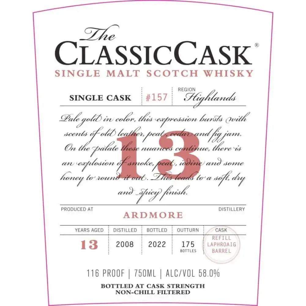 The Classic Cask 13 Year Old Ardmore 2008 - Main Street Liquor