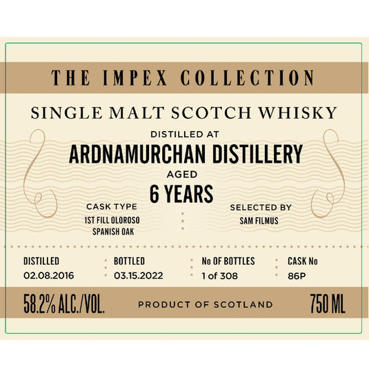 The ImpEx Collection Ardnamurchan Distillery 6 Year Old - Main Street Liquor