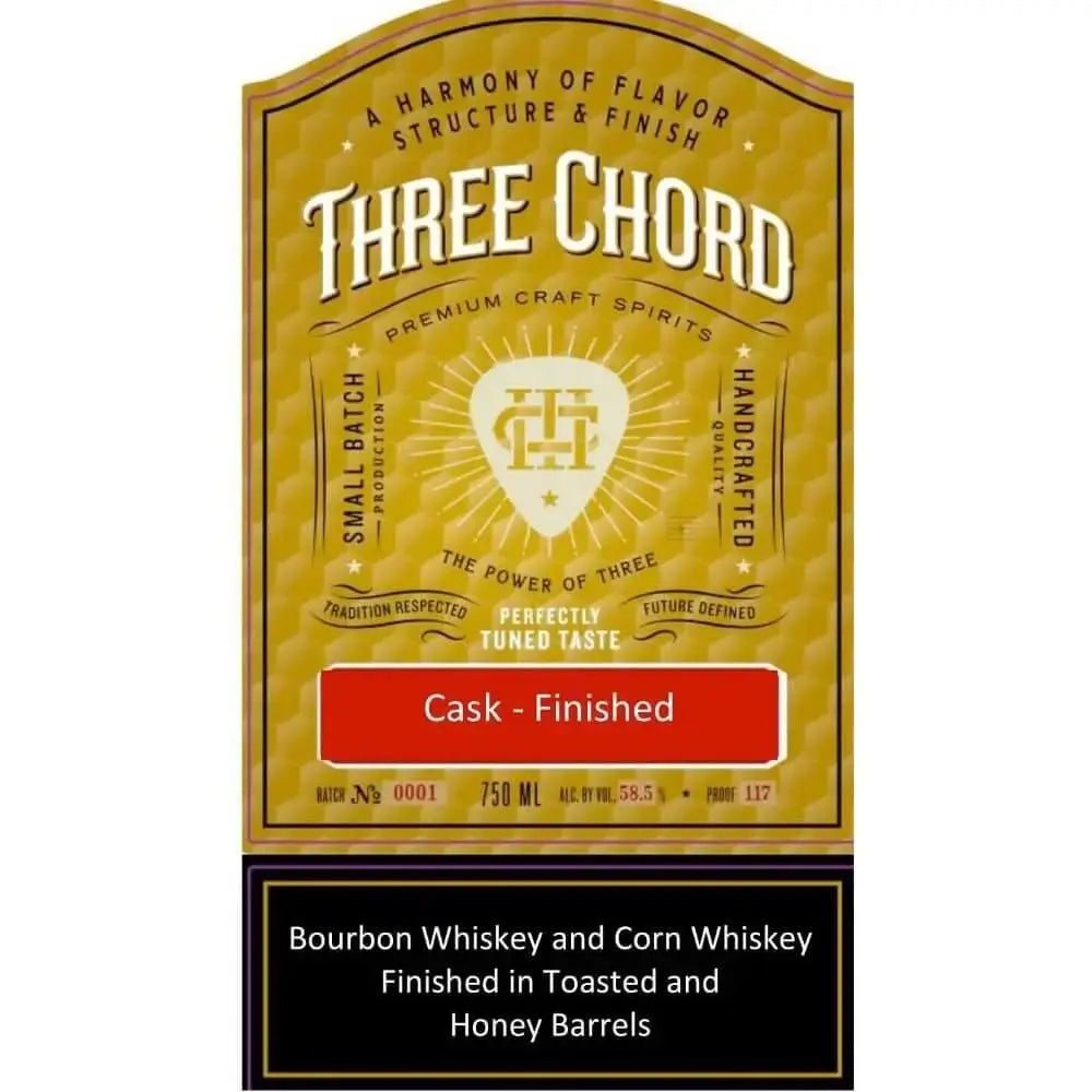 Three Chord Bourbon &amp; Corn Whiskey Finished in Toasted Honey Barrels - Main Street Liquor