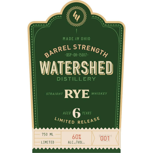 Watershed 6 Year Old Barrel Strength Rye - Main Street Liquor