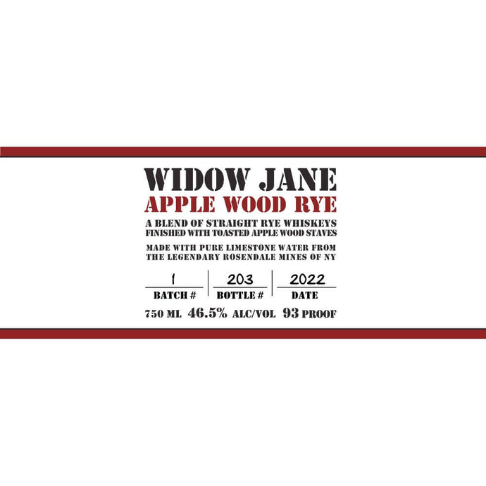 Widow Jane Apple Wood Rye - Main Street Liquor