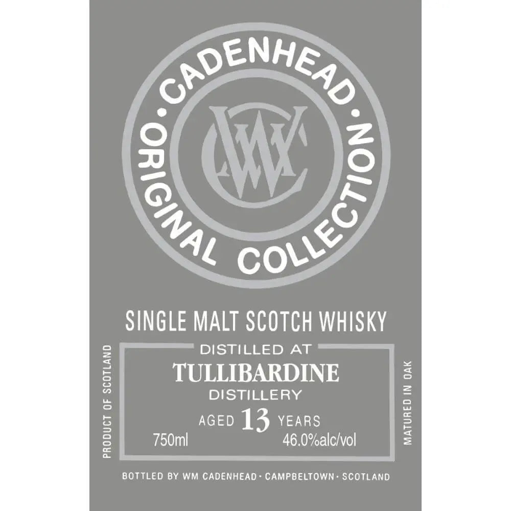 WM Cadenhead Original Collection 13 Year Old Tullibardine Distillery - Main Street Liquor